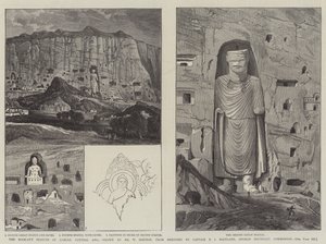 The Rock-Cut Statues of Bamian, Central Asia  by William Crimea Simpson